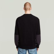 Picture of G-STAR MEN'S WOVEN MIX R KNITTED SWEATER IN BLACK 2