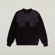 Picture of G-STAR MEN'S WOVEN MIX R KNITTED SWEATER IN BLACK 5