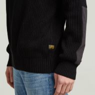 Picture of G-STAR MEN'S WOVEN MIX R KNITTED SWEATER IN BLACK 3