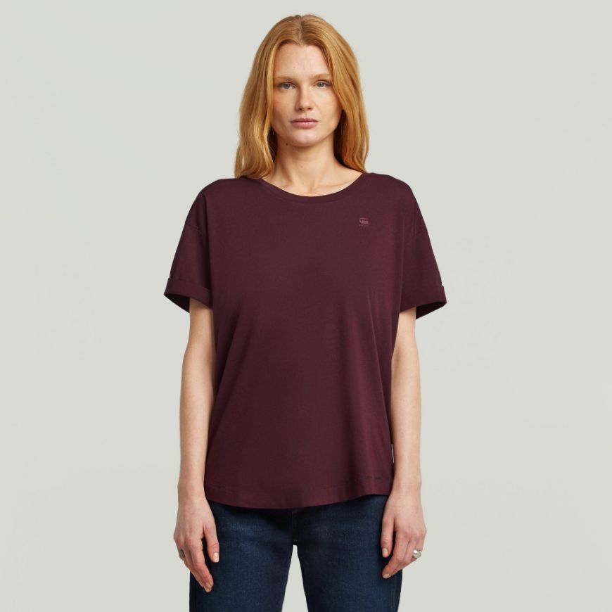 Picture of G-STAR WOMEN'S ROLLED UP SLEEVE BOYFRIEND T-SHIRT IN PURPLE