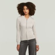 Picture of G-STAR WOMEN'S 3D BIKER KNIT SLIM FULL ZIP SWEATER IN BEIGE 4