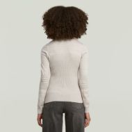 Picture of G-STAR WOMEN'S 3D BIKER KNIT SLIM FULL ZIP SWEATER IN BEIGE 2
