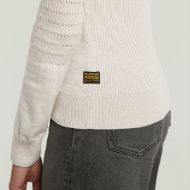 Picture of G-STAR WOMEN'S 3D BIKER KNIT SLIM FULL ZIP SWEATER IN BEIGE 3