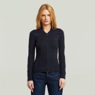 Picture of G-STAR WOMEN'S 3D BIKER KNIT SLIM FULL ZIP SWEATER IN DARK BLUE 1