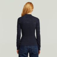 Picture of G-STAR WOMEN'S 3D BIKER KNIT SLIM FULL ZIP SWEATER IN DARK BLUE 2