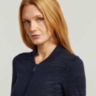 Picture of G-STAR WOMEN'S 3D BIKER KNIT SLIM FULL ZIP SWEATER IN DARK BLUE 3