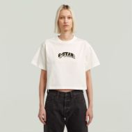 Picture of G-STAR WOMEN'S FELT LOGO BOXY T-SHIRT IN WHITE 1