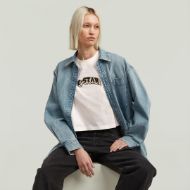 Picture of G-STAR WOMEN'S FELT LOGO BOXY T-SHIRT IN WHITE 3