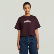Picture of G-STAR WOMEN'S FELT LOGO BOXY T-SHIRT IN PURPLE 1