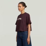 Picture of G-STAR WOMEN'S FELT LOGO BOXY T-SHIRT IN PURPLE 2