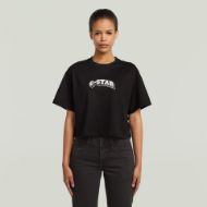 Picture of G-STAR WOMEN'S FELT LOGO BOXY T-SHIRT IN BLACK 1