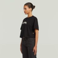 Picture of G-STAR WOMEN'S FELT LOGO BOXY T-SHIRT IN BLACK 2