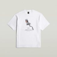 Picture of G-STAR MEN'S ARCHIVE PRINT BOXY T-SHIRT IN WHITE EMERGENCY OXYGEN 5
