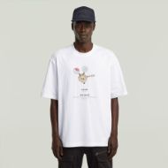 Picture of G-STAR MEN'S ARCHIVE PRINT BOXY T-SHIRT IN WHITE GAS VALVE 1