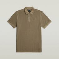 Picture of G-STAR MEN'S DUNDA OVERDYED SLIM POLO IN BROWN 6