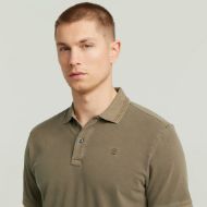 Picture of G-STAR MEN'S DUNDA OVERDYED SLIM POLO IN BROWN 4