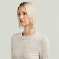 Picture of G-STAR WOMEN'S 3D BIKER KNIT SLIM R KNITTED SWEATER IN BEIGE 3