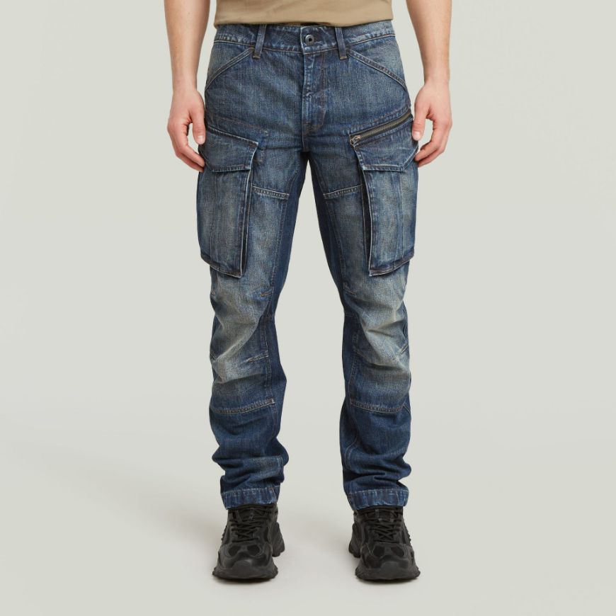 Picture of G-STAR MEN'S ROVIC ZIP 3D REGULAR TAPERED DENIM JEANS IN ANTIQUE BLUE CREEK