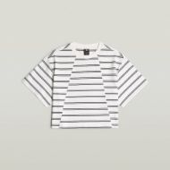 Picture of G-STAR WOMEN'S A LINE STRIPE BOXY T-SHIRT IN OSAKA BLUE/GRANITE GREEN DOUBLE STRIPE 6