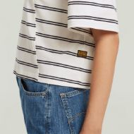 Picture of G-STAR WOMEN'S A LINE STRIPE BOXY T-SHIRT IN OSAKA BLUE/GRANITE GREEN DOUBLE STRIPE 4