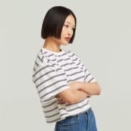 Picture of G-STAR WOMEN'S A LINE STRIPE BOXY T-SHIRT IN OSAKA BLUE/GRANITE GREEN DOUBLE STRIPE 2