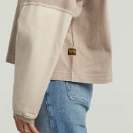 Picture of G-STAR WOMEN'S WASHED 3D MIX OVERSIZED TOP IN BEIGE 4