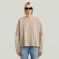 Picture of G-STAR WOMEN'S WASHED 3D MIX OVERSIZED TOP IN BEIGE 1