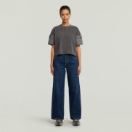 Picture of G-STAR WOMEN'S WASHED MIX BOXY CROPPED T-SHIRT IN BLACK 5