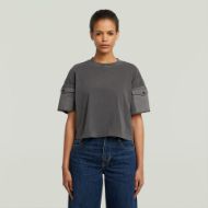 Picture of G-STAR WOMEN'S WASHED MIX BOXY CROPPED T-SHIRT IN BLACK 1
