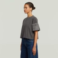 Picture of G-STAR WOMEN'S WASHED MIX BOXY CROPPED T-SHIRT IN BLACK 2