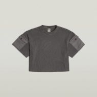 Picture of G-STAR WOMEN'S WASHED MIX BOXY CROPPED T-SHIRT IN BLACK 6