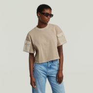 Picture of G-STAR WOMEN'S WASHED MIX BOXY CROPPED T-SHIRT IN BEIGE 2
