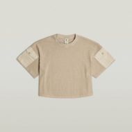 Picture of G-STAR WOMEN'S WASHED MIX BOXY CROPPED T-SHIRT IN BEIGE 6