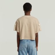 Picture of G-STAR WOMEN'S WASHED MIX BOXY CROPPED T-SHIRT IN BEIGE 3