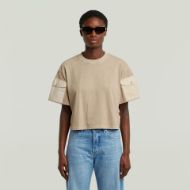Picture of G-STAR WOMEN'S WASHED MIX BOXY CROPPED T-SHIRT IN BEIGE 1
