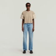Picture of G-STAR WOMEN'S WASHED MIX BOXY CROPPED T-SHIRT IN BEIGE 5