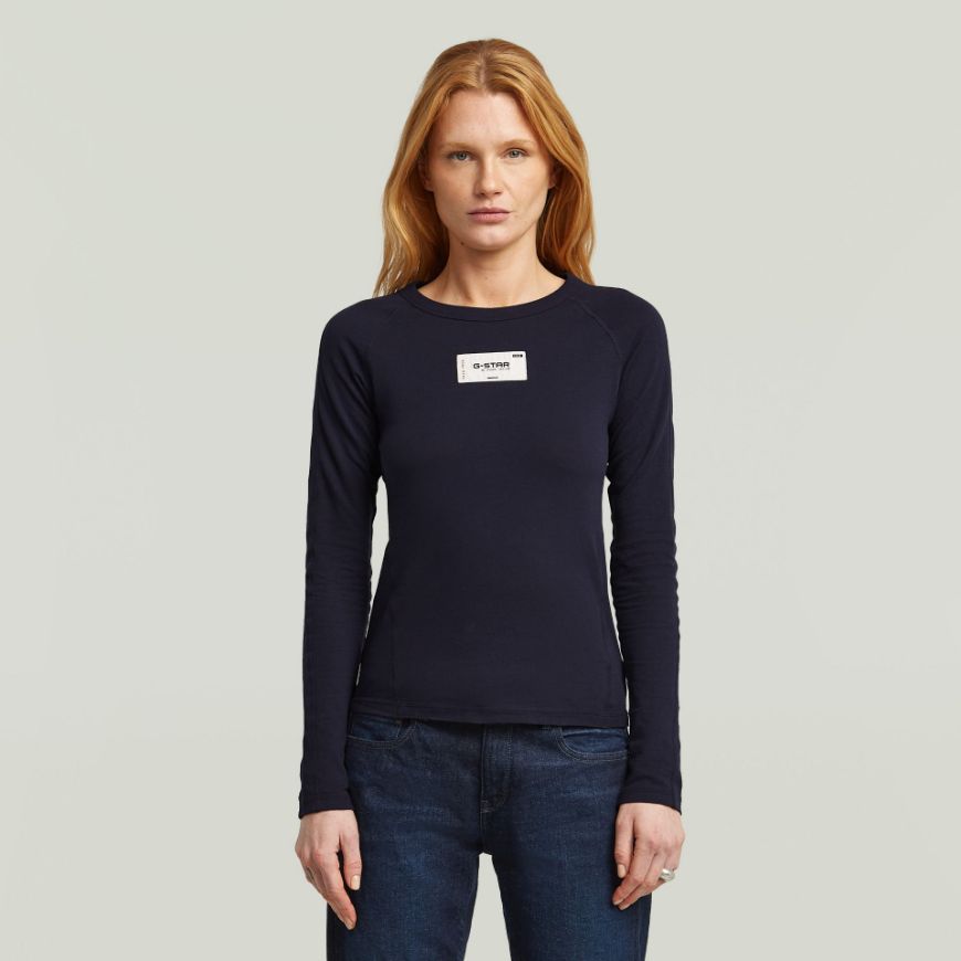Picture of G-STAR WOMEN'S EMBRO PATCH SLIM TOP IN DARK BLUE