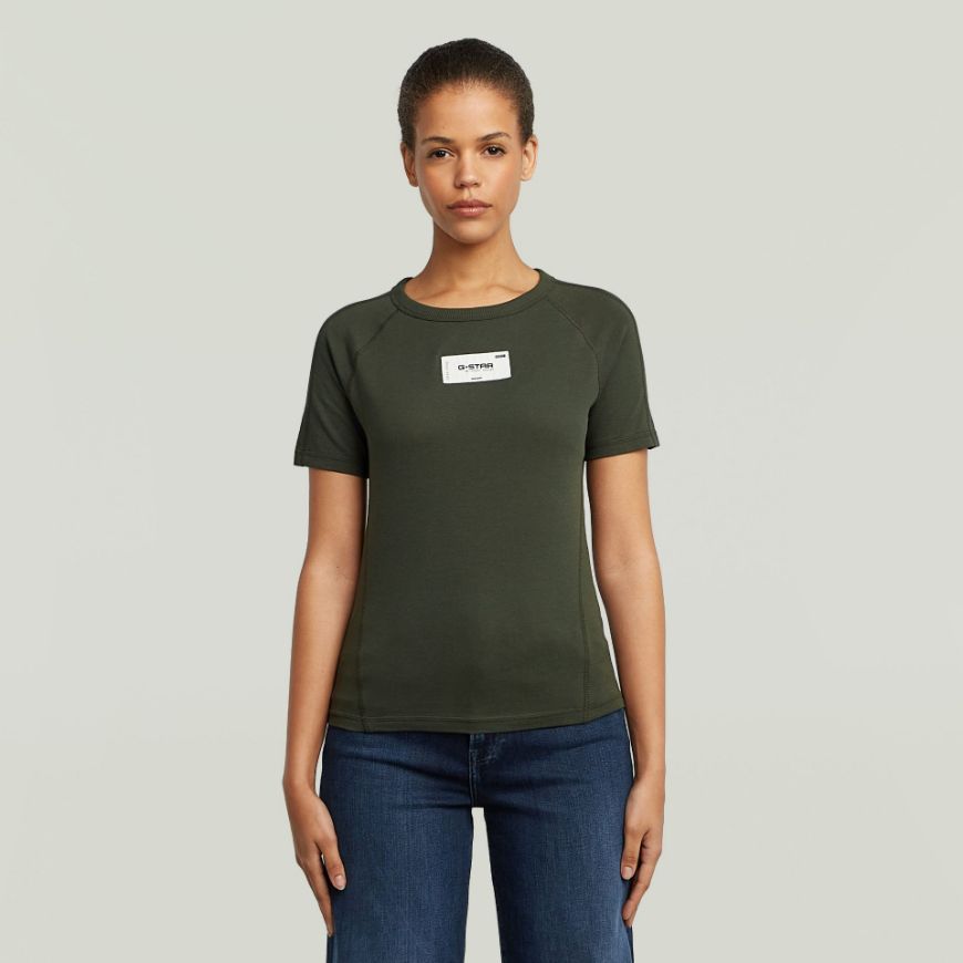 Picture of G-STAR WOMEN'S EMBRO PATCH SLIM T-SHIRT IN ASFALT