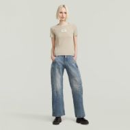 Picture of G-STAR WOMEN'S EMBRO PATCH SLIM T-SHIRT IN BEIGE 3