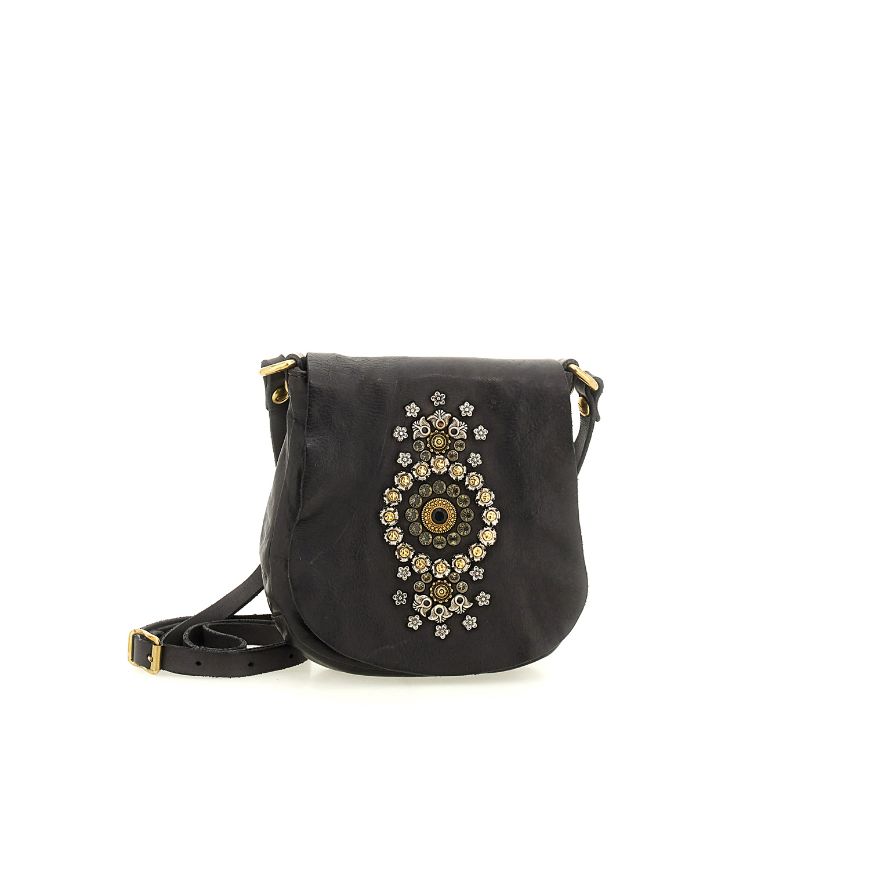 Picture of CAMPOMAGGI WOMEN'S BELLA DI NOTTE SMALL CROSSBODY LEATHER BAG WITH STUDS IN GREY