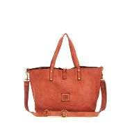 Picture of CAMPOMAGGI WOMEN'S AFRODITE LEATHER SHOPPING BAG WITH STUDS IN ORANGE 3