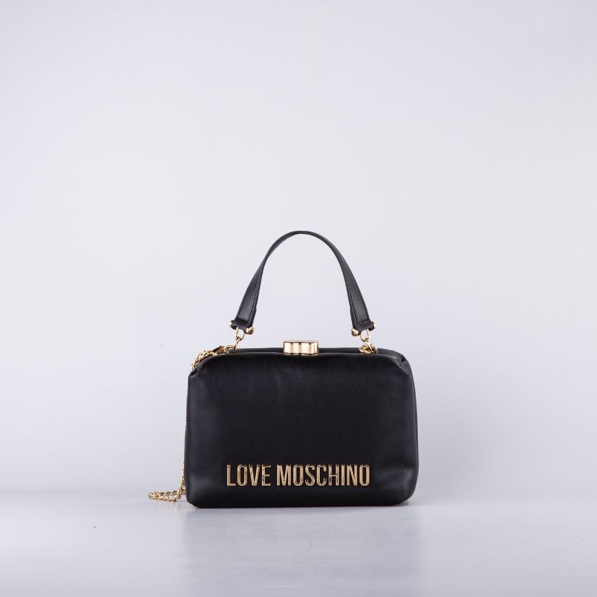 Снимка на LOVE MOSCHINO ДАМСКА ЧАНТА С ВЕРИГА И ЛОГО В ЧЕРНО
