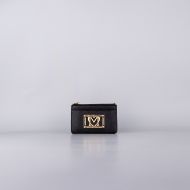Picture of LOVE MOSCHINO WOMEN'S LOCKED IN GOLD CARDHOLDER IN BLACK 1