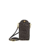 Picture of CAMPOMAGGI WOMEN'S FLORIANA LASER CUT LEATHER PHONE BAG IN GREY 1