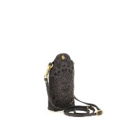 Picture of CAMPOMAGGI WOMEN'S FLORIANA LASER CUT LEATHER PHONE BAG IN GREY 4