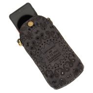 Picture of CAMPOMAGGI WOMEN'S FLORIANA LASER CUT LEATHER PHONE BAG IN GREY 5