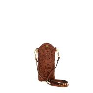 Picture of CAMPOMAGGI WOMEN'S FLORIANA LASER CUT LEATHER PHONE BAG IN BROWN 3