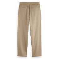 Picture of SCOTCH&SODA MEN'S TAPE-TRIMMED TWILL JERSEY PLEATED RELAXED STRAIGHT JOGGER IN MEDIUM BEIGE 2