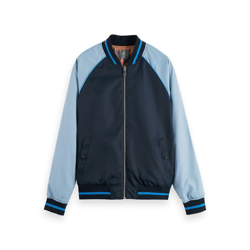 Picture of SCOTCH&SODA MEN'S REVERSIBLE BOMBER IN SKY CAPTAIN MULTICOLOUR