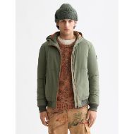 Picture of SCOTCH&SODA MEN'S HOODED SOFTSHELL PADDED JACKET IN DARK BEIGE 4
